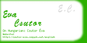 eva csutor business card
